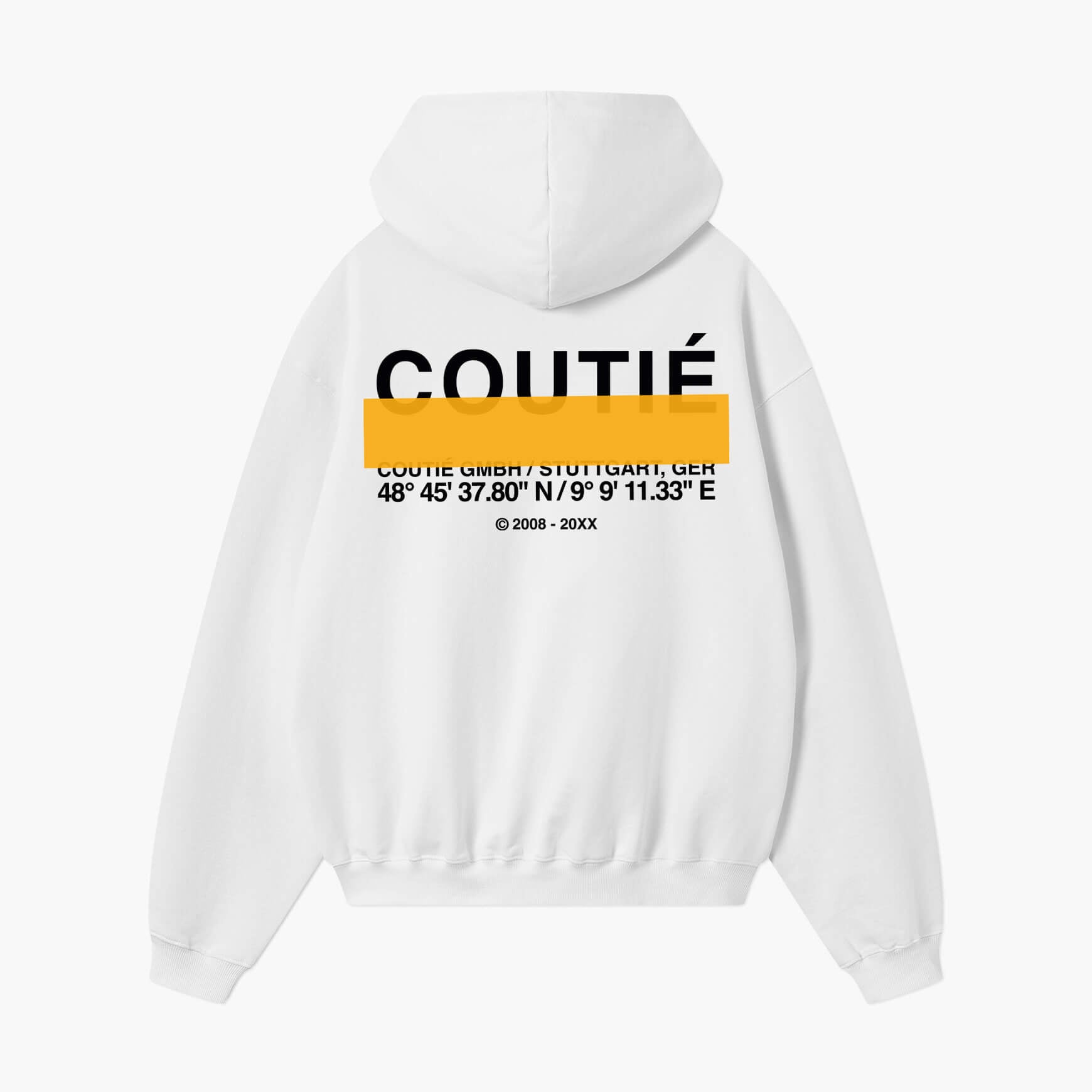 Studio Stripe Logo Hoodie White