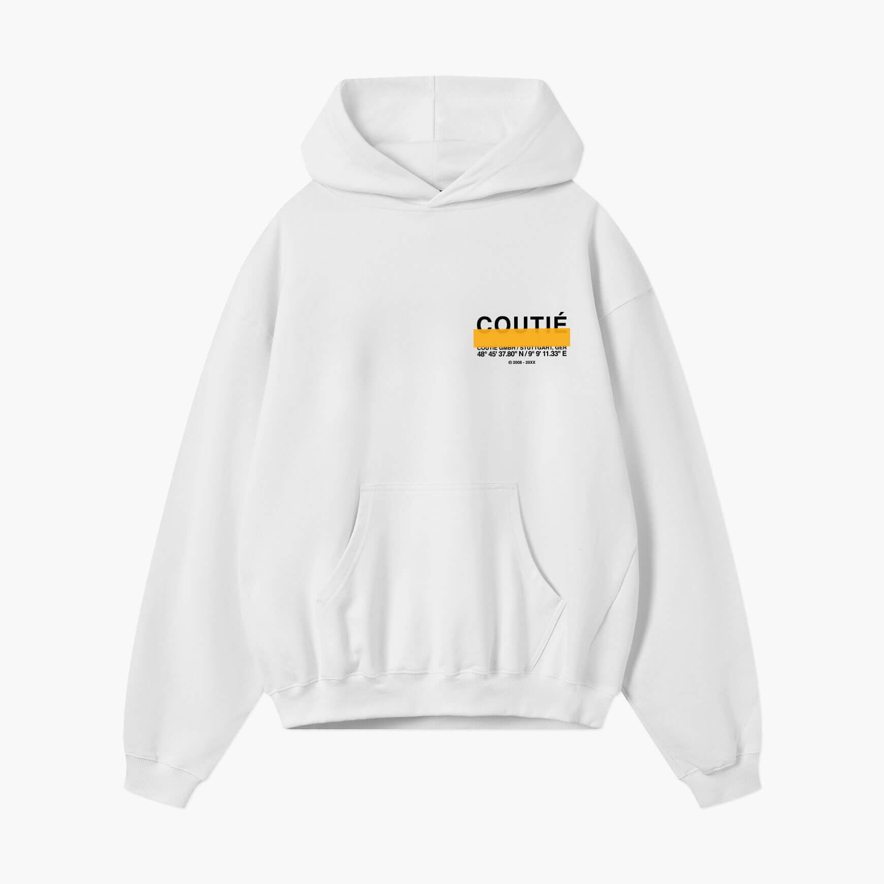Studio Stripe Logo Hoodie White
