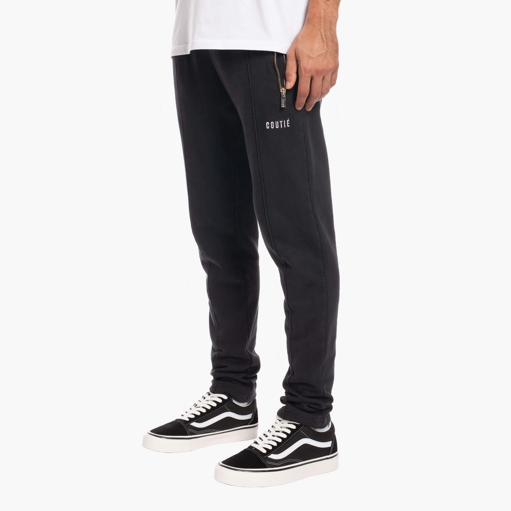 Pleated Sweat Pant Washed Black